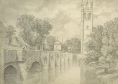 Magdalen Bridge and Tower by John Baptist Malchair